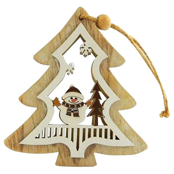 Χριστουγεννιάτικο Κρεμαστό Ξύλινο Δεντράκι, με Χιονάνθρωπο (21cm) Χριστουγεννιάτικο Κρεμαστό Ξύλινο Δεντράκι, με Χιονάνθρωπο (21cm)